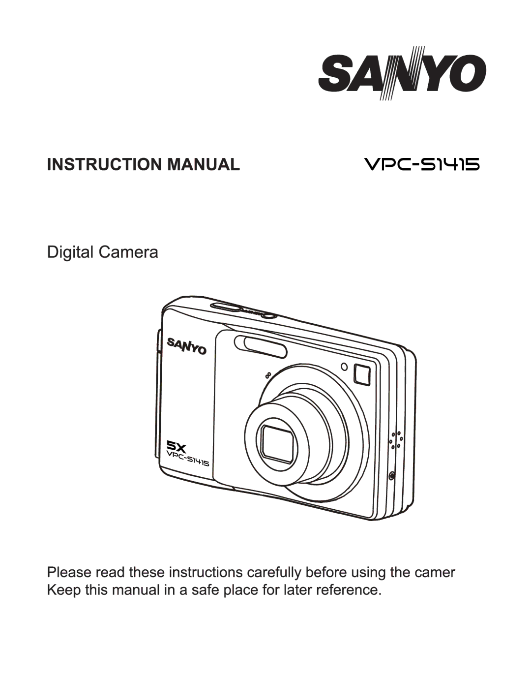 Sanyo VPC-S1415 manual 