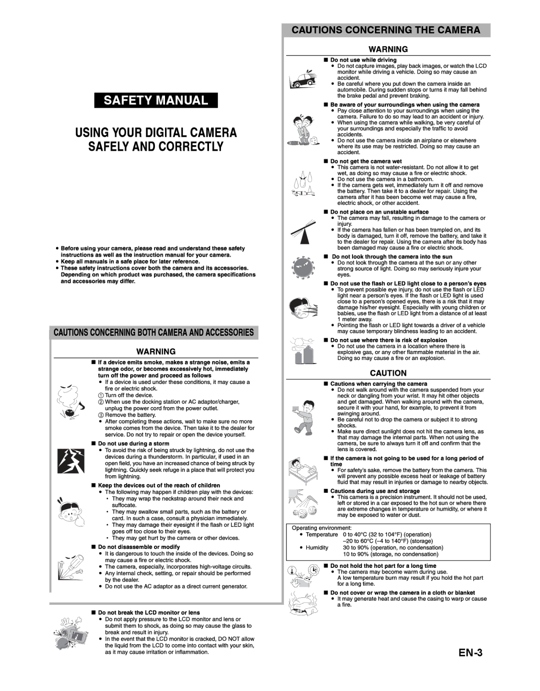 Sanyo VPC-S1415 manual EN-3 