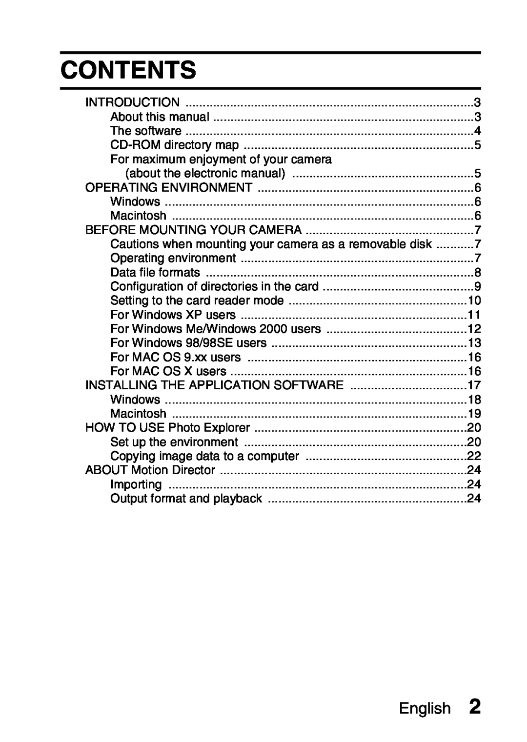 Sanyo VPC-S60 instruction manual Contents, English, For maximum enjoyment of your camera 