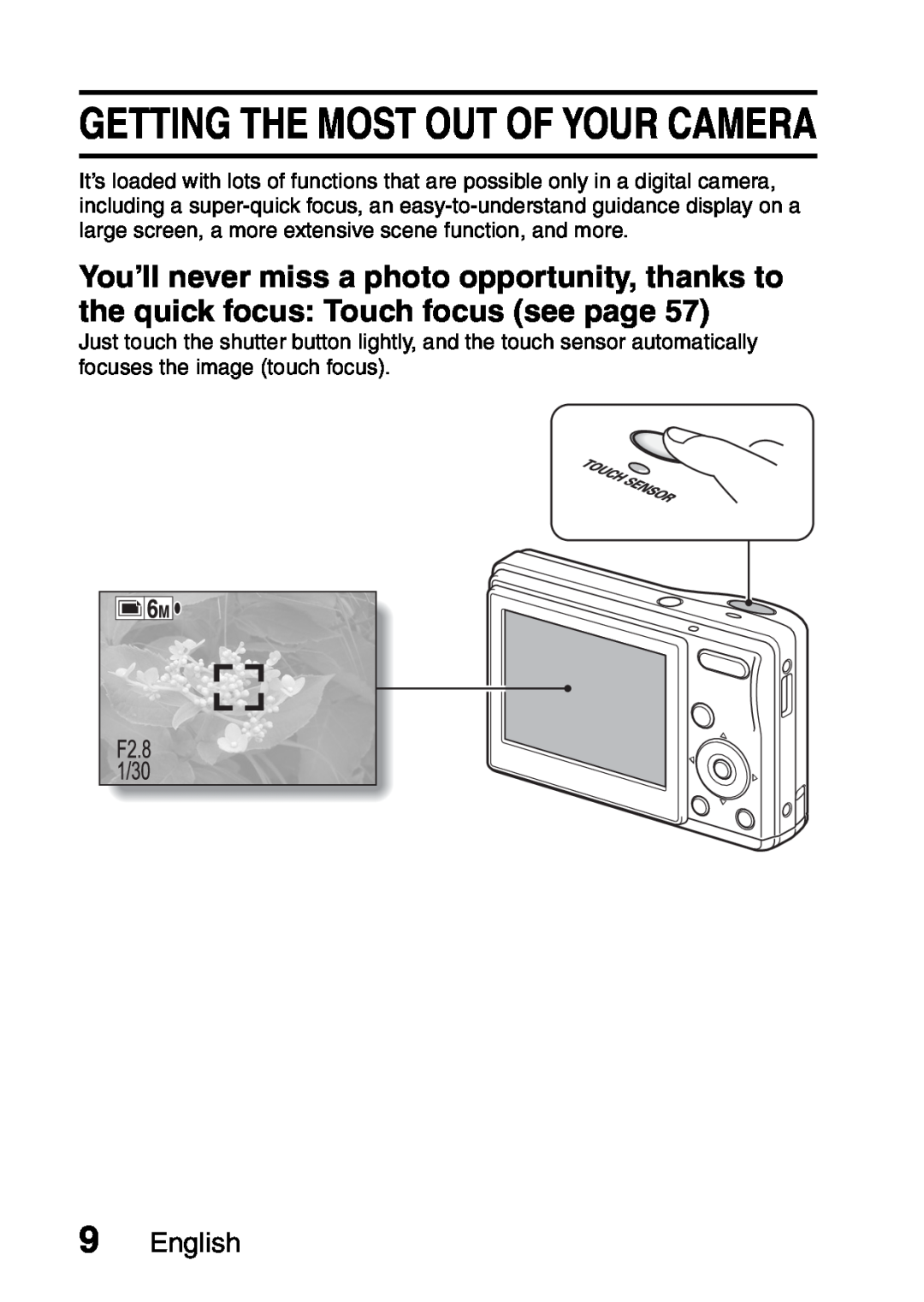 Sanyo VPC-S60 instruction manual Getting The Most Out Of Your Camera, English 
