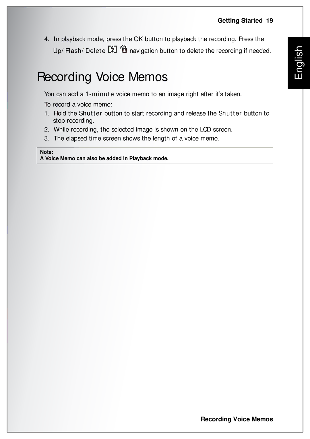 Sanyo VPC-S750 user manual Recording Voice Memos 