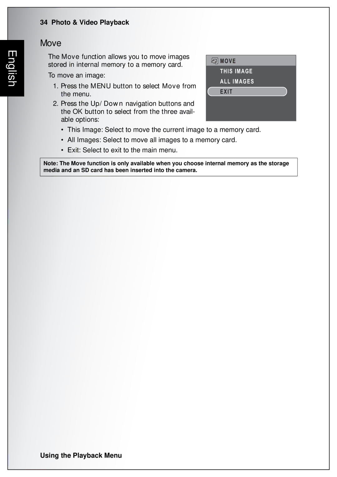 Sanyo VPC-S750 user manual Move 