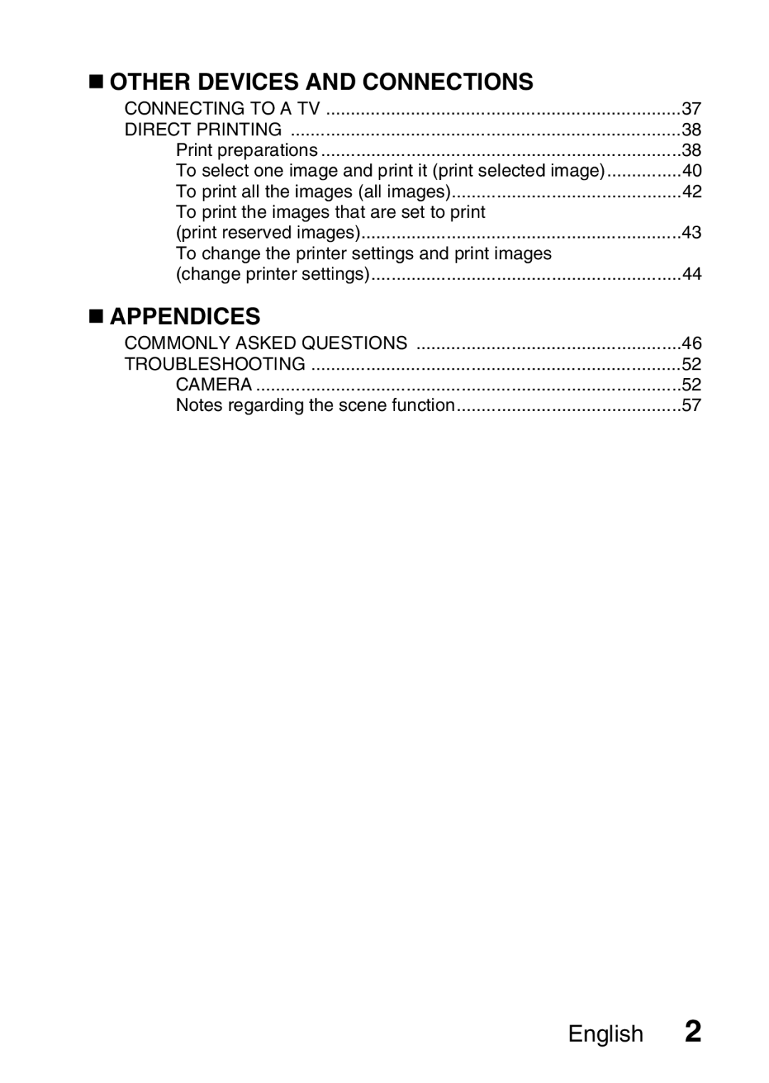 Sanyo VPC-X1200GX, VPC-X1200EX instruction manual „ Appendices 