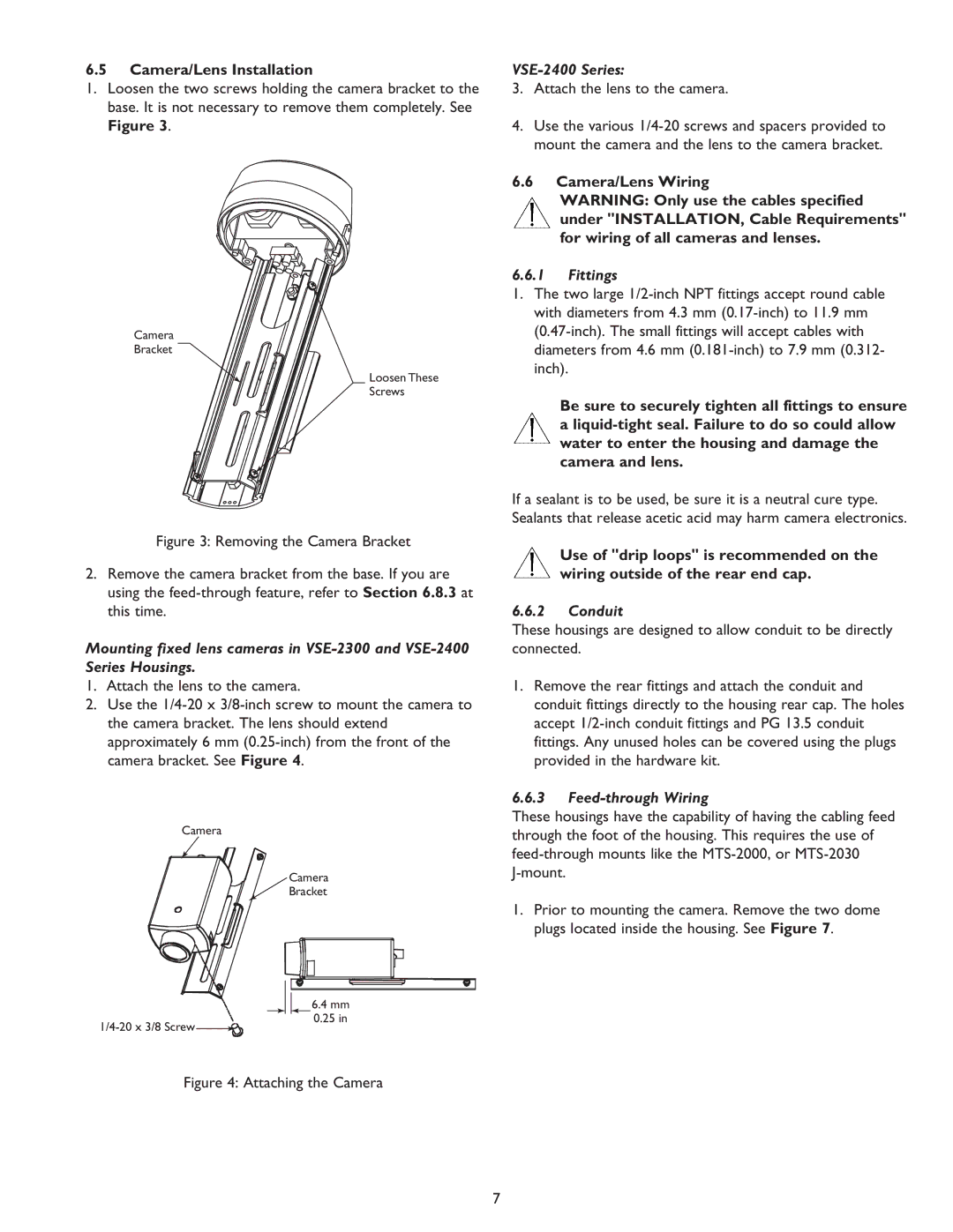 Sanyo VSE-2300, VSE-2400 instruction manual Camera/Lens Installation, Camera/Lens Wiring 