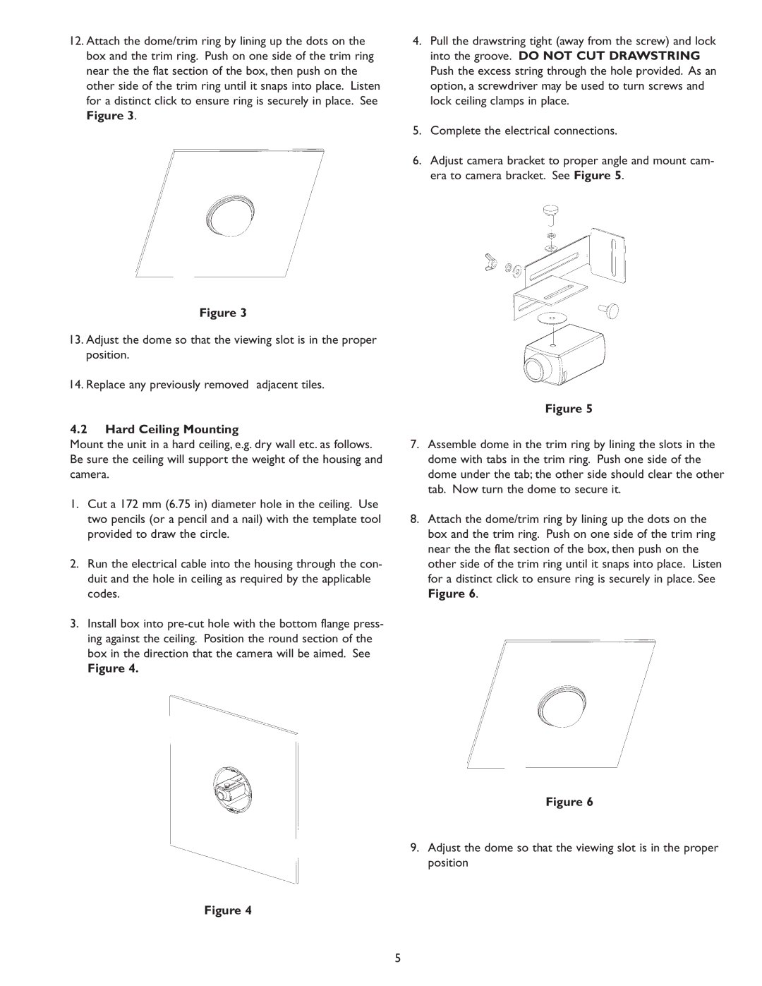 Sanyo VSE-6300 instruction manual Hard Ceiling Mounting 