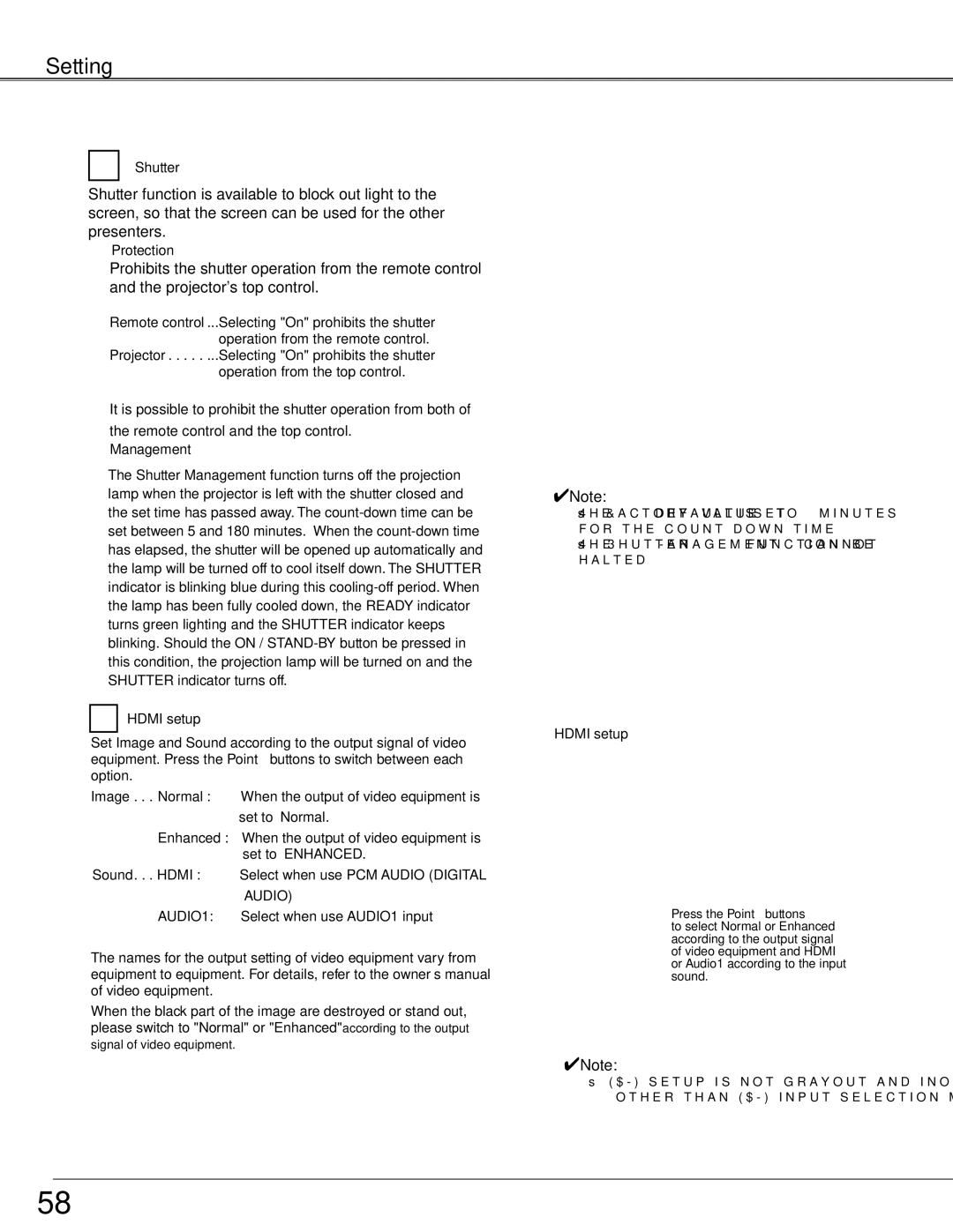 Sanyo WTC500AL owner manual Shutter 