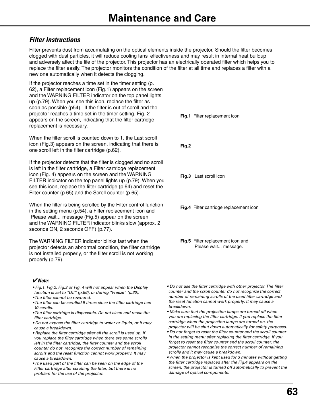 Sanyo WTC500AL owner manual Maintenance and Care, Filter Instructions 