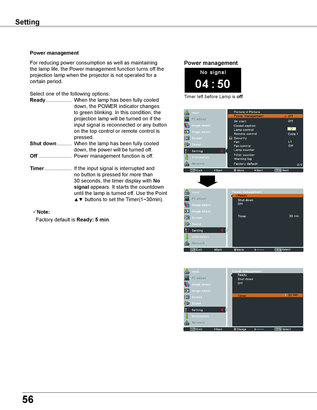 Sanyo WXU700A owner manual Power management 