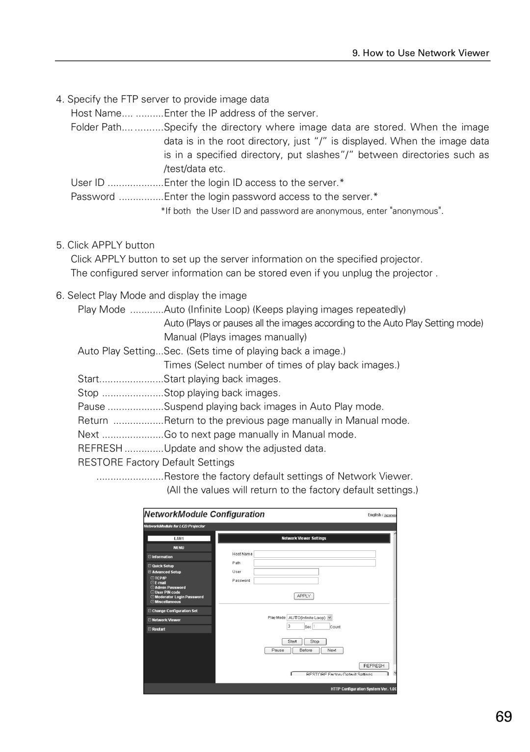 Sanyo XG-705A owner manual Refresh 