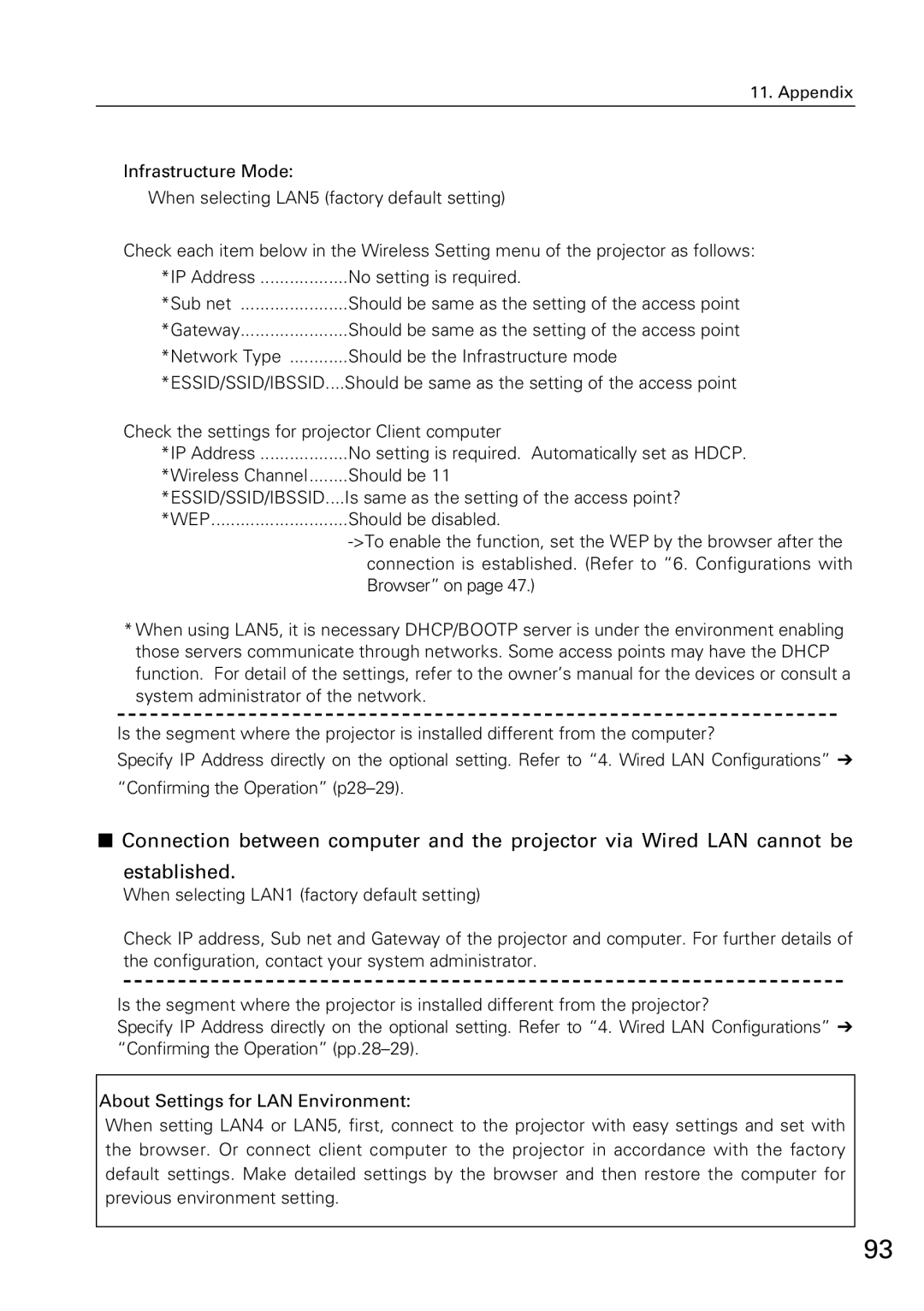 Sanyo XG-705A owner manual Wep 