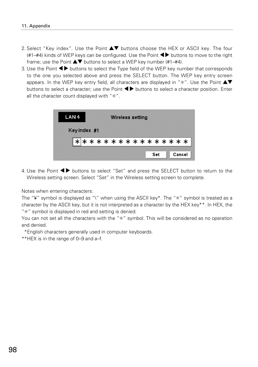 Sanyo XG-705A owner manual Appendix 