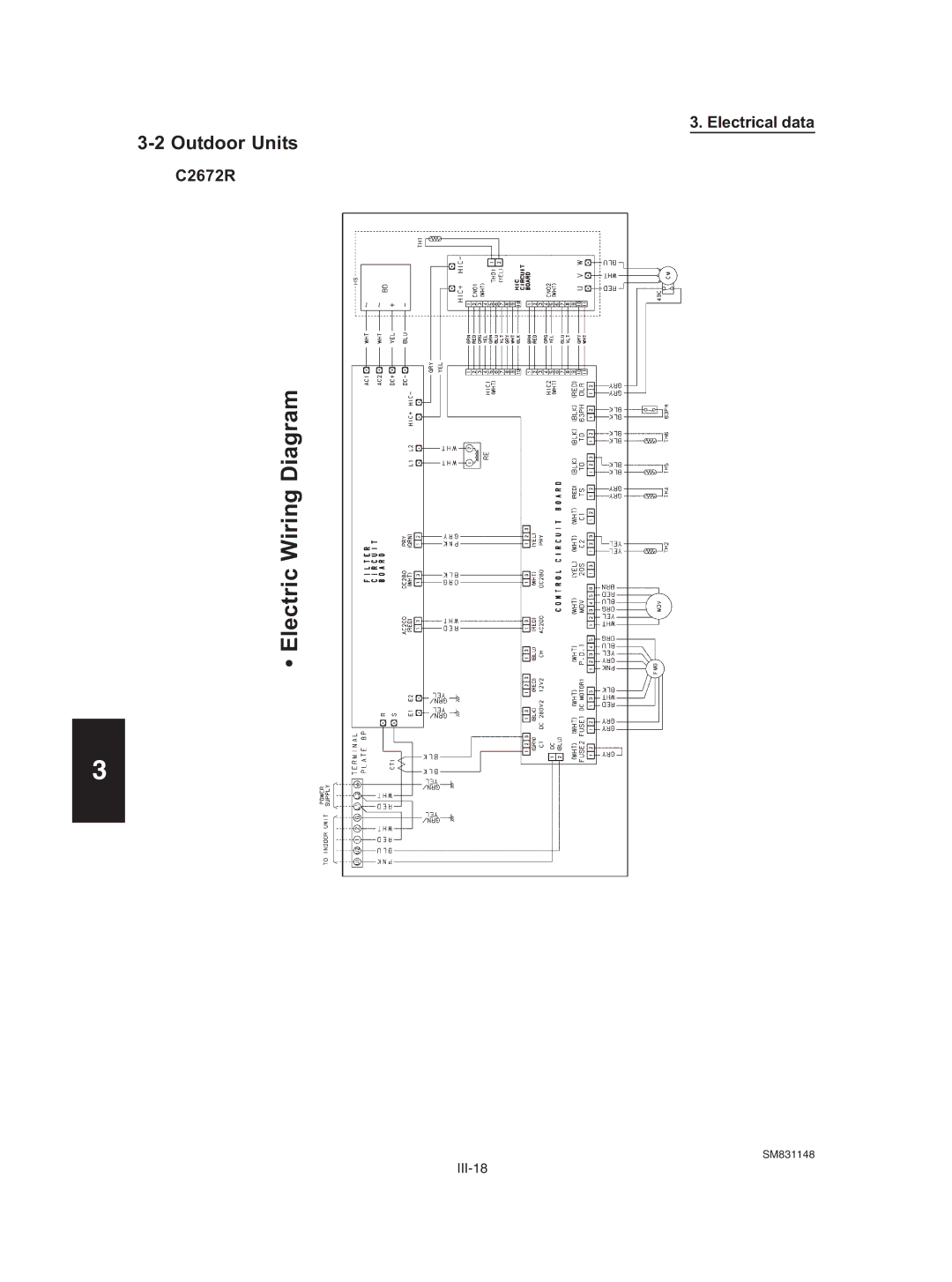 Sanyo XH3672R, XH4272R / C4272R, UH2672R, XH2672R, UH3672R / CH3672R, XH4272R / CH4272R, TH3672R, TH2672R DiagramWiring Electric 