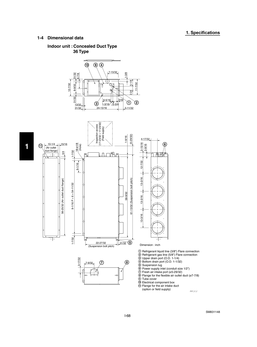 Sanyo XH3672R / C3672R, XH4272R / C4272R, UH2672R, XH2672R, UH3672R / CH3672R, TH3672R, TH2672R 56-25/32 Air outlet duct flange 