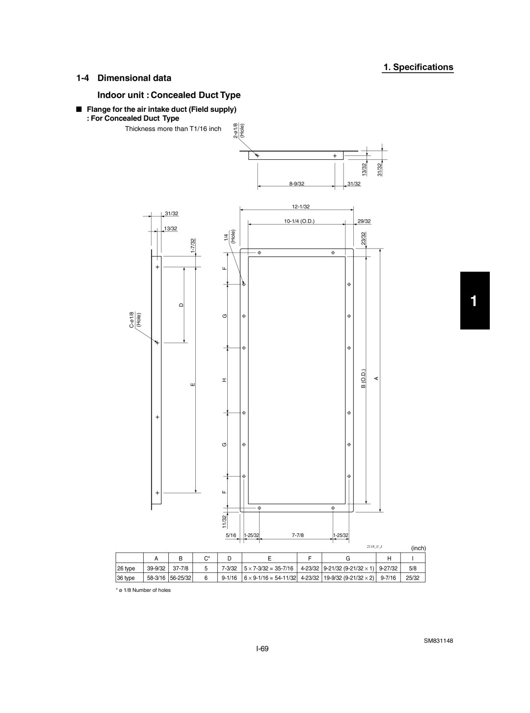 Sanyo UH2672R / CH2672R, XH4272R / C4272R, XH2672R, UH3672R / CH3672R, XH3672R, TH3672R, TH2672R Thickness more than T1/16 inch 