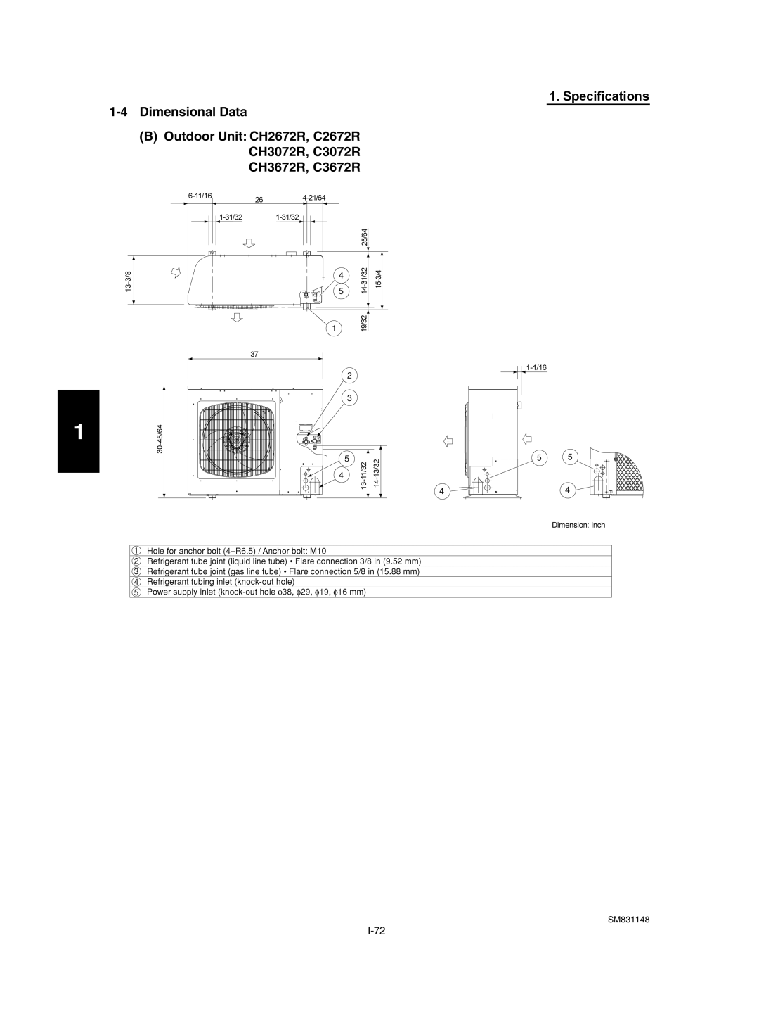 Sanyo XH4272R / C4272R, UH2672R, XH2672R, UH3672R / CH3672R, XH4272R / CH4272R, XH3672R / C3672R, TH3672R SM831148 