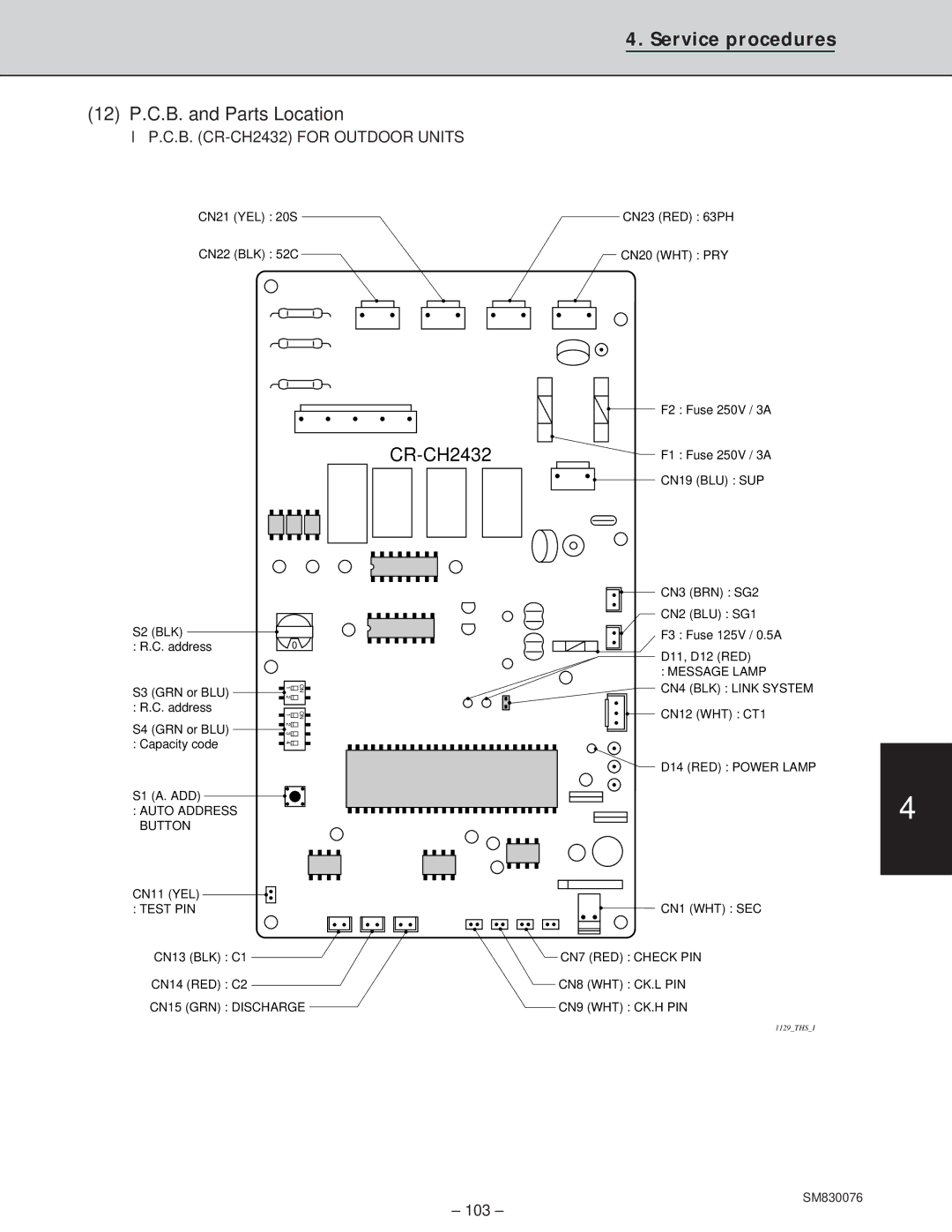 Sanyo CH3632, XHS3632, XHS2432 service manual CR-CH2432 