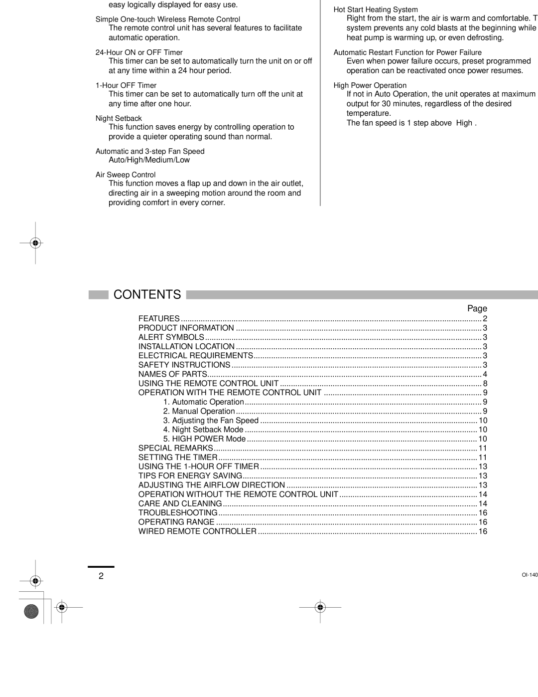 Sanyo XMHS1272, XMHS0972 service manual Features, Contents 