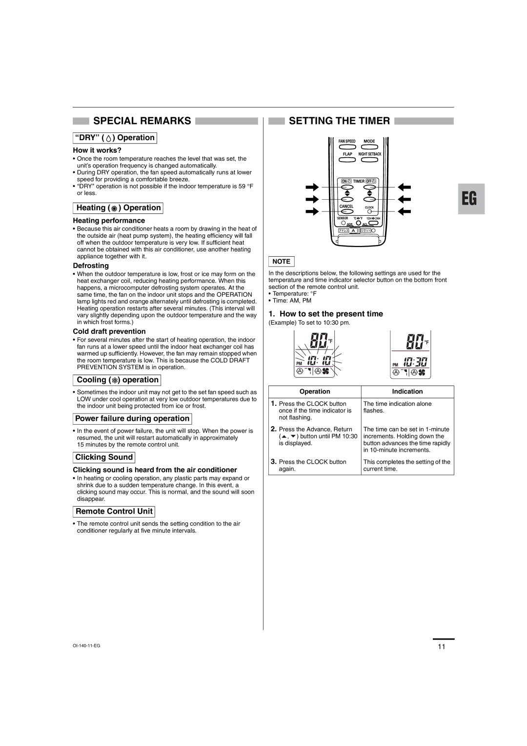 Sanyo XMHS0972, XMHS1272 service manual Special Remarks, Setting the Timer 