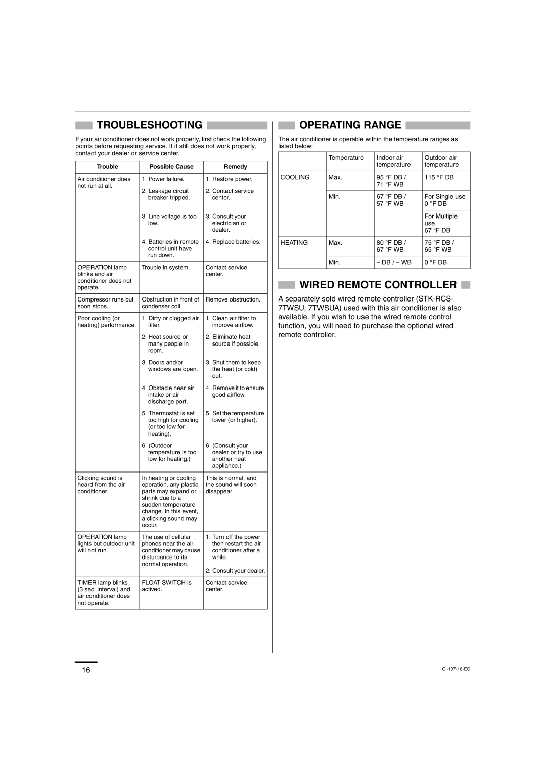 Sanyo XMHS0972, XMHS1272 service manual Max Min For Single use For Multiple Use 