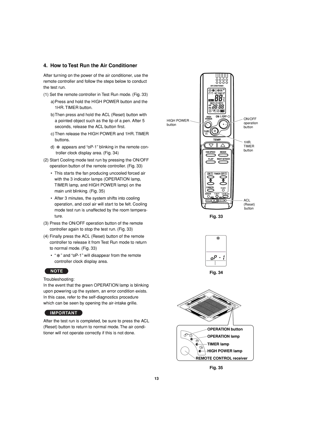 Sanyo XMHS0972, XMHS1272 service manual How to Test Run the Air Conditioner 