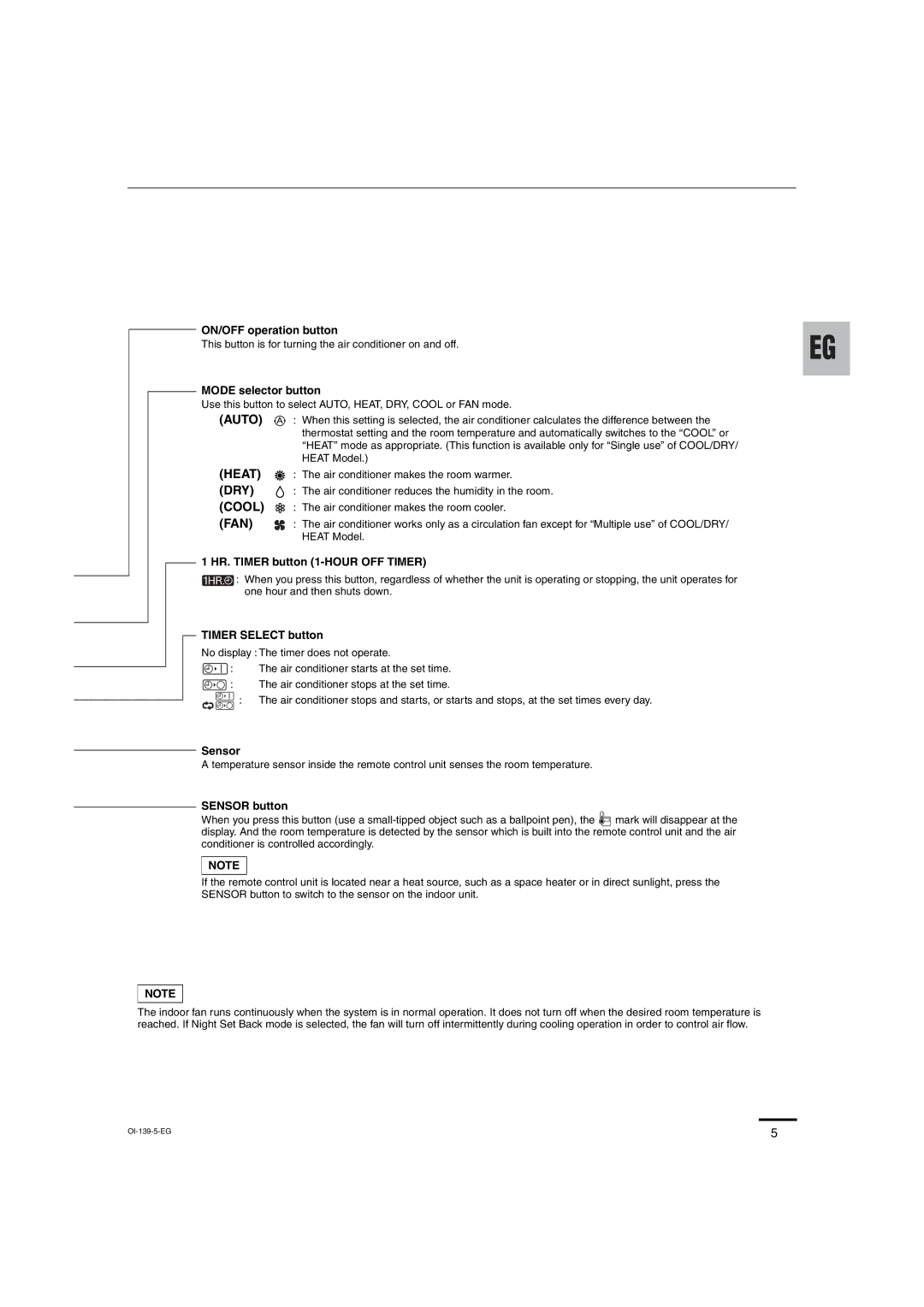 Sanyo XMHS1272, XMHS0972 service manual ON/OFF operation button, Timer Select button 