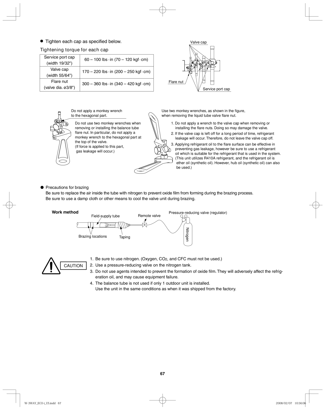 Sanyo CHDZR09053, XMHX1252, XMHX1852, CHDZR14053, 85464369098000 Tightening torque for each cap, Work method 