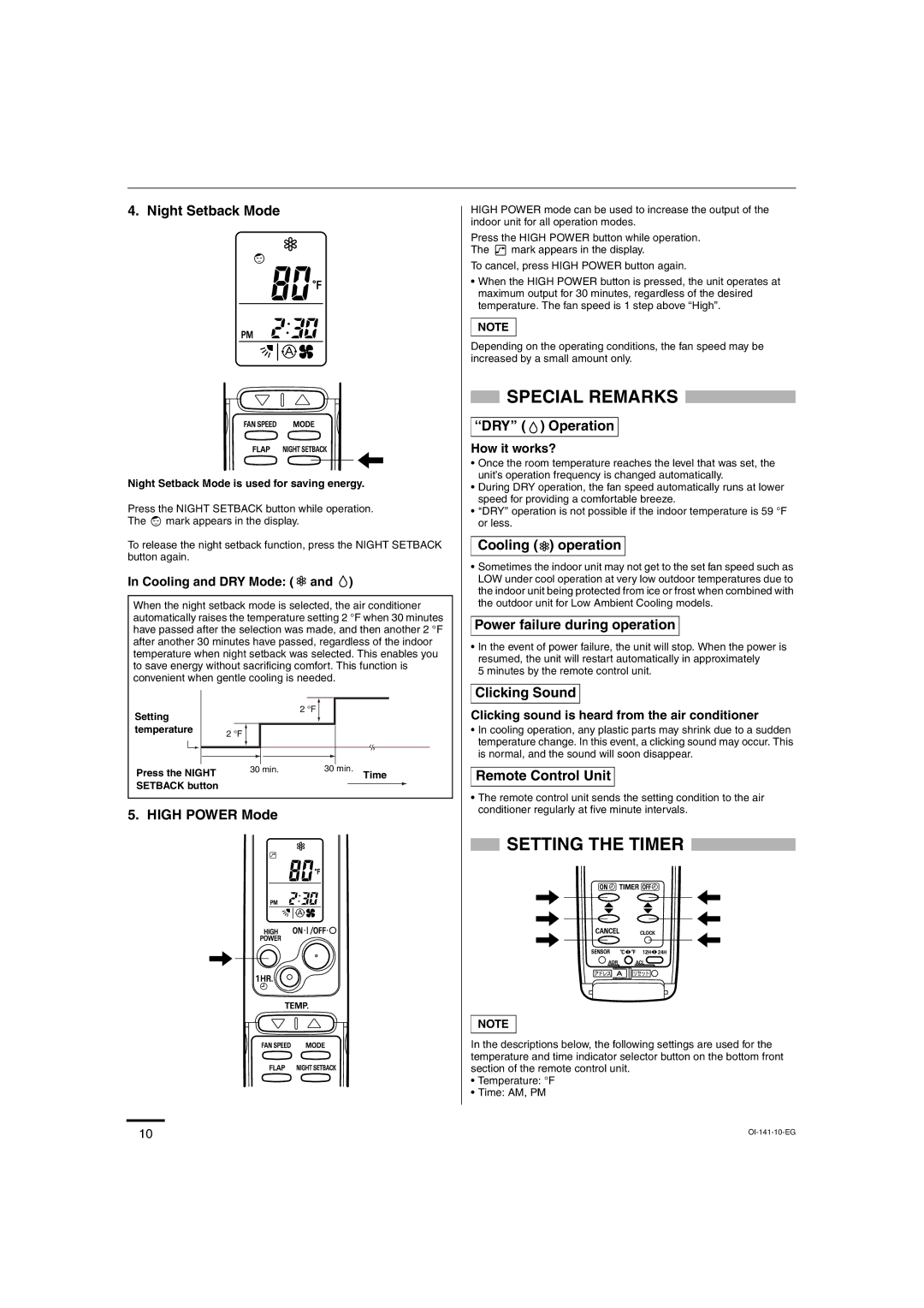 Sanyo XMS1272, XMS0972 service manual Special Remarks, Setting the Timer, Cooling and DRY Mode, How it works? 