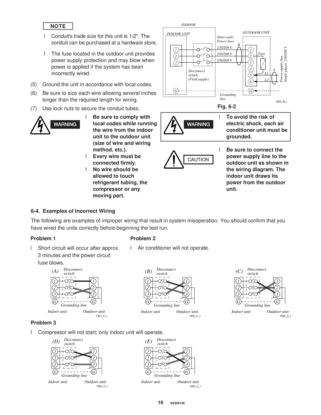 Sanyo PNR-XS2432, XS1852 installation instructions Problem, Indoor Indoor Unit Outdoor Unit 