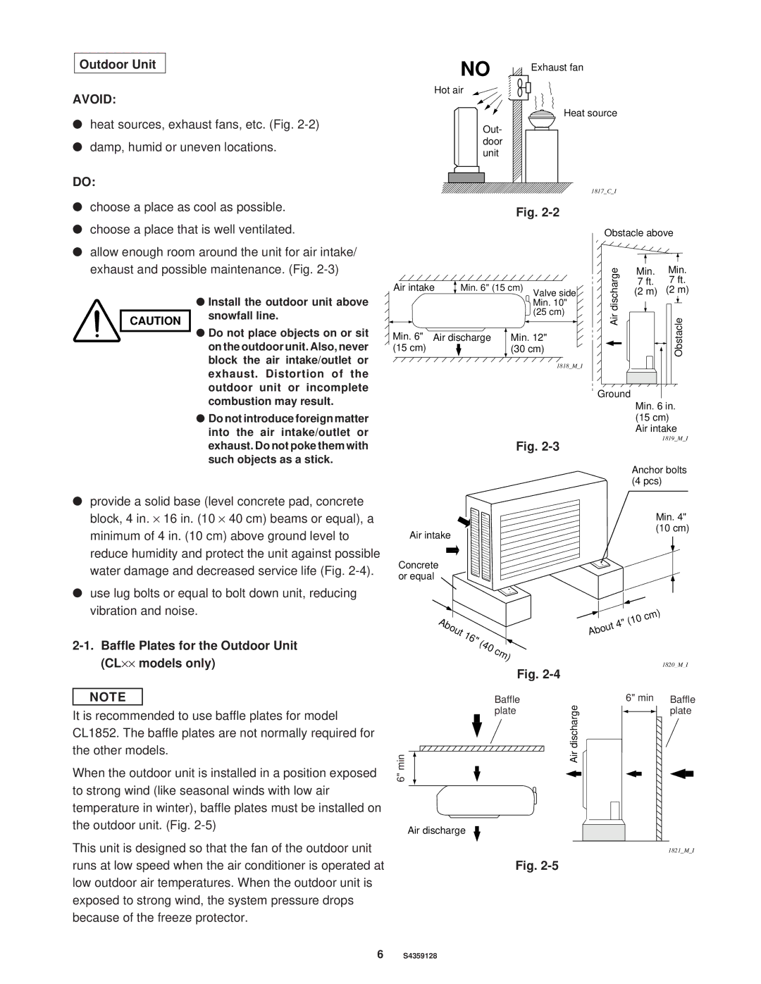 Sanyo XS1852, PNR-XS2432 installation instructions Outdoor Unit, Provide a solid base level concrete pad, concrete 