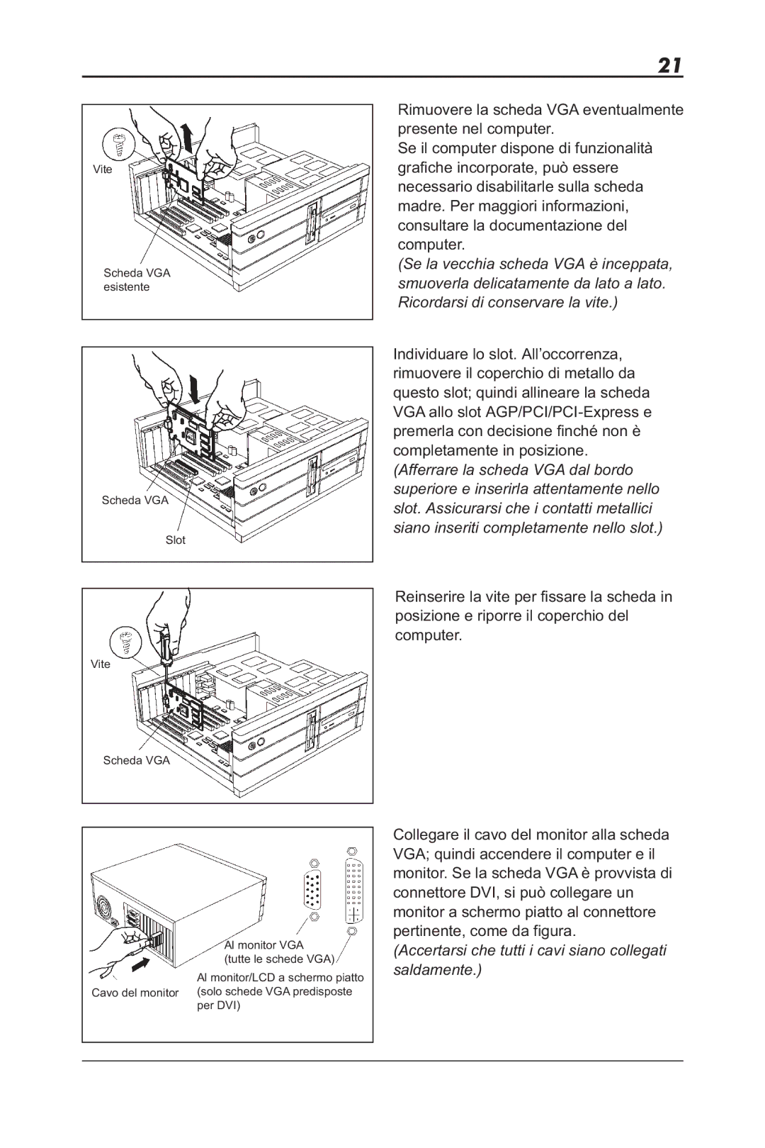 Sapphire Audio ML00042-R5 user manual Accertarsi che tutti i cavi siano collegati saldamente 