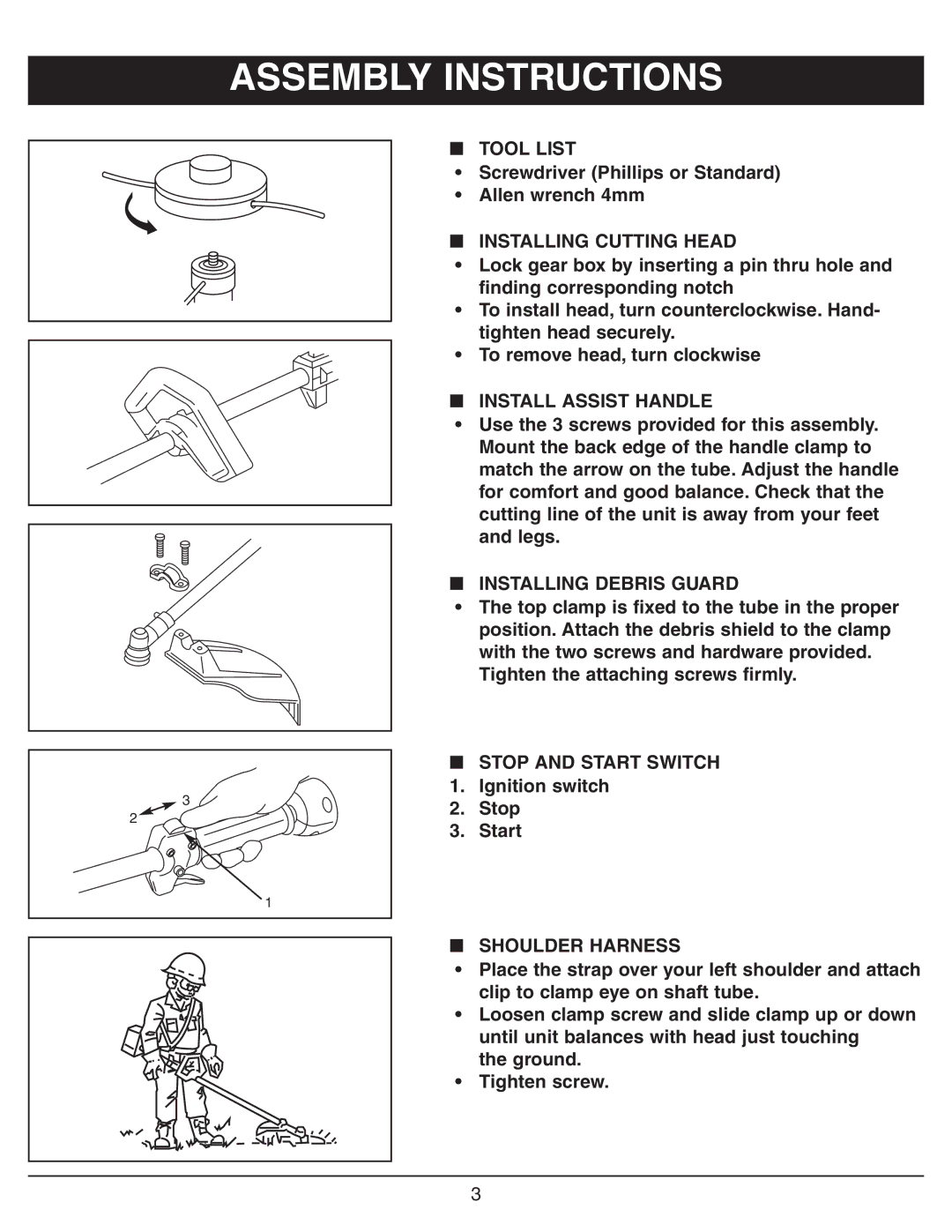 Sarlo SS-18 owner manual Assembly Instructions, Installing Cutting Head 