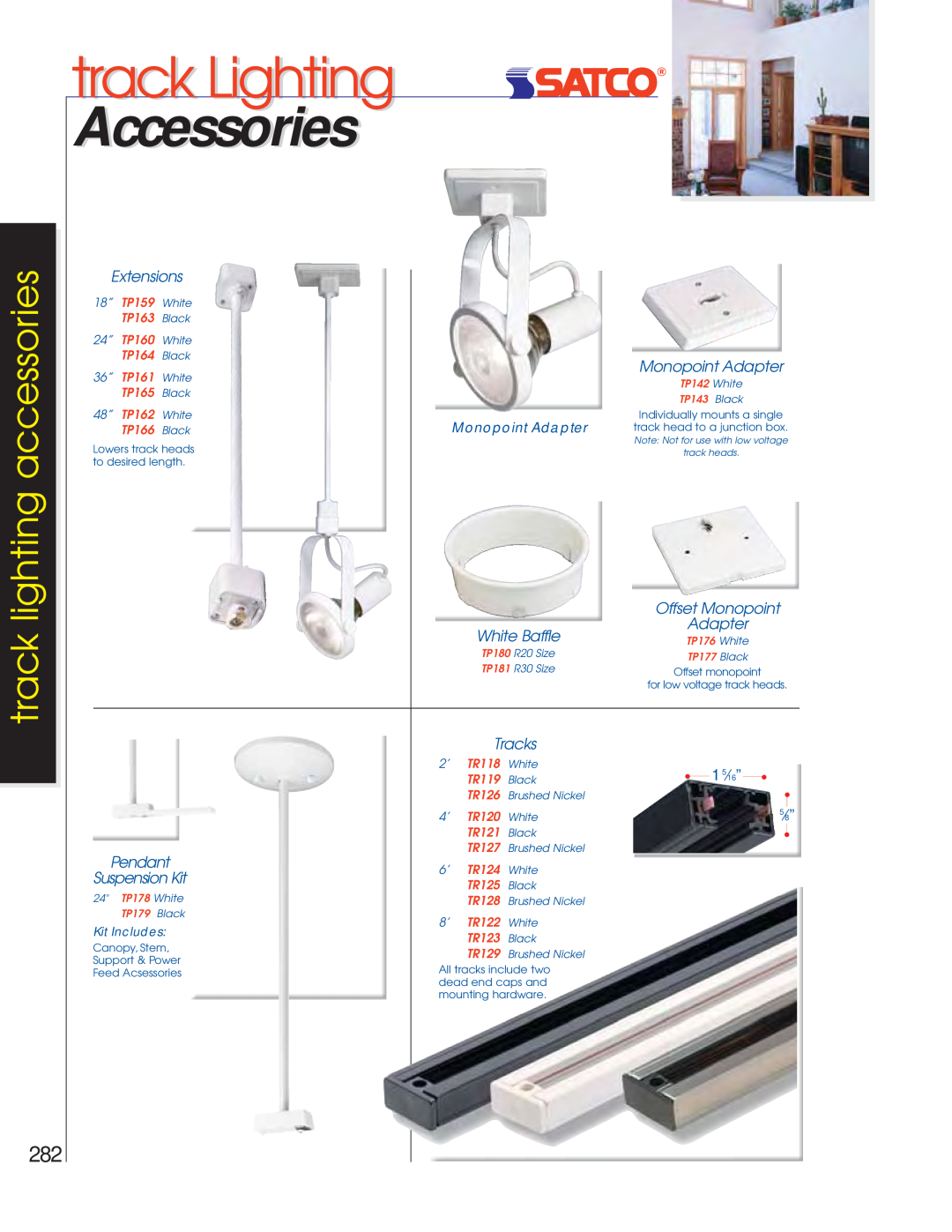 Satco Products R20 Step Cylinder track Lighting, Extensions, White Baffle, Offset Monopoint Adapter, Tracks, 1 5⁄16” 