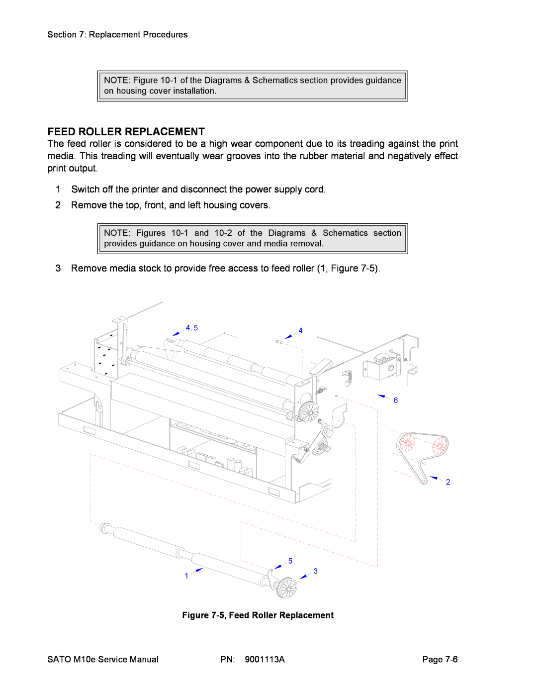 SATO 10e service manual 5, Feed Roller Replacement 