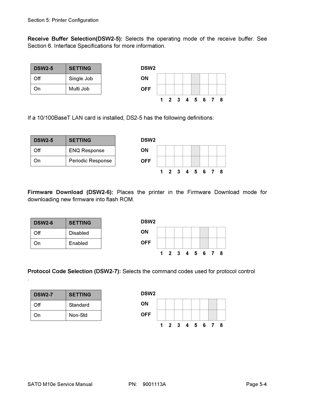 SATO 10e service manual DSW2-5 