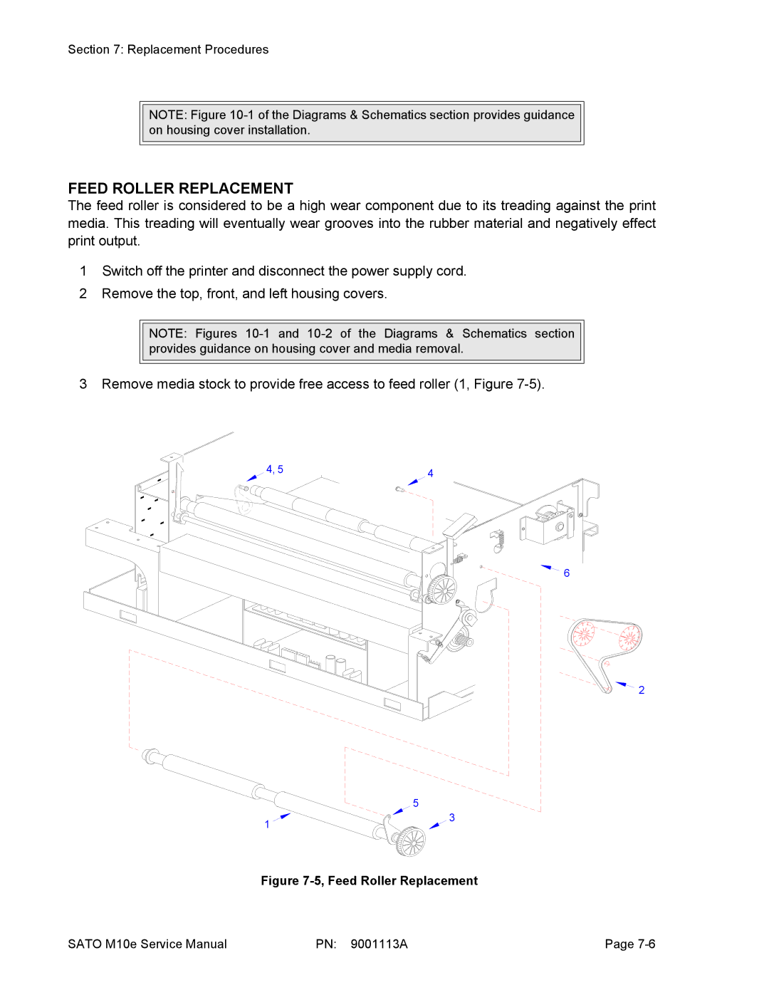 SATO 10e service manual Feed Roller Replacement 