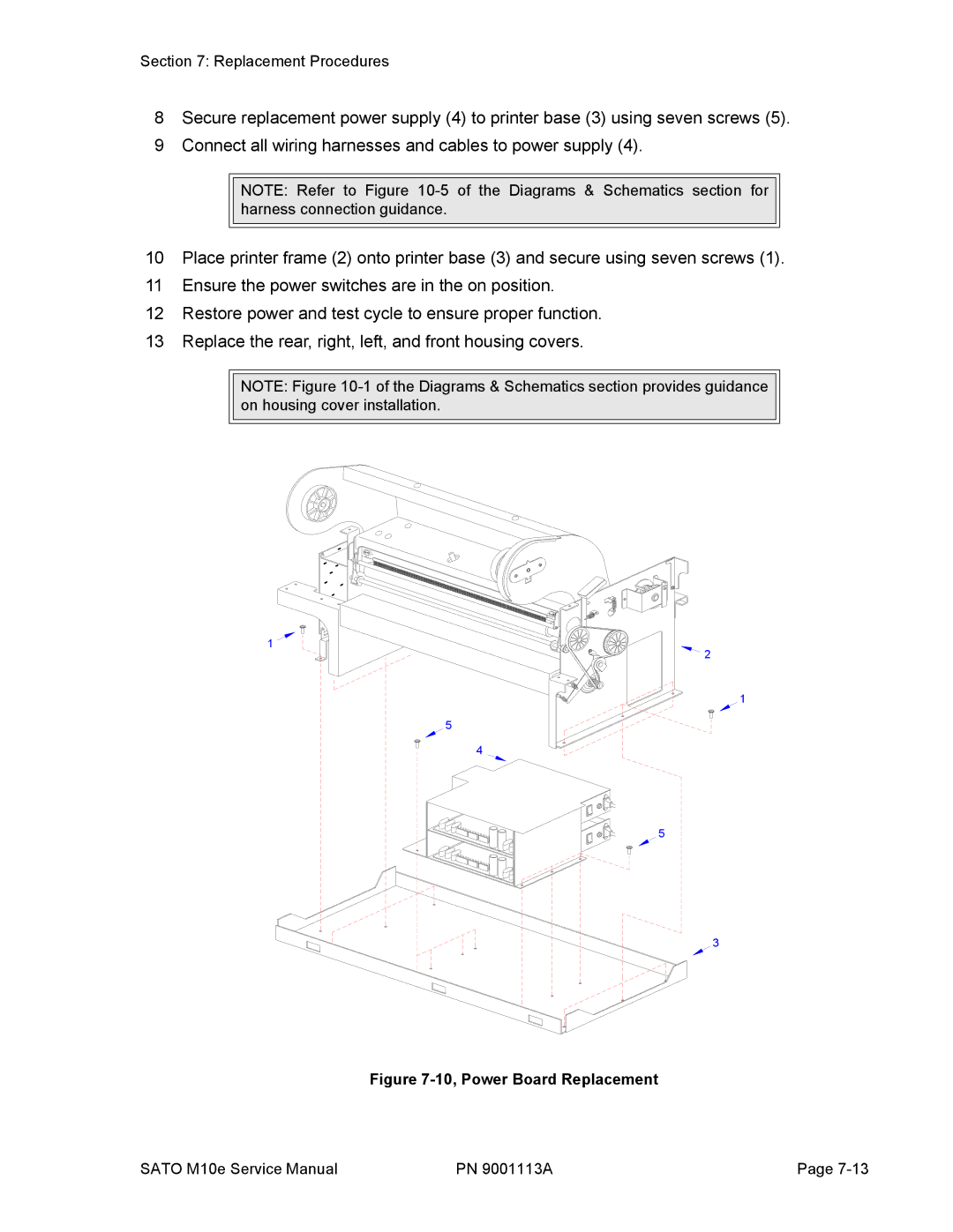 SATO 10e service manual 10, Power Board Replacement 