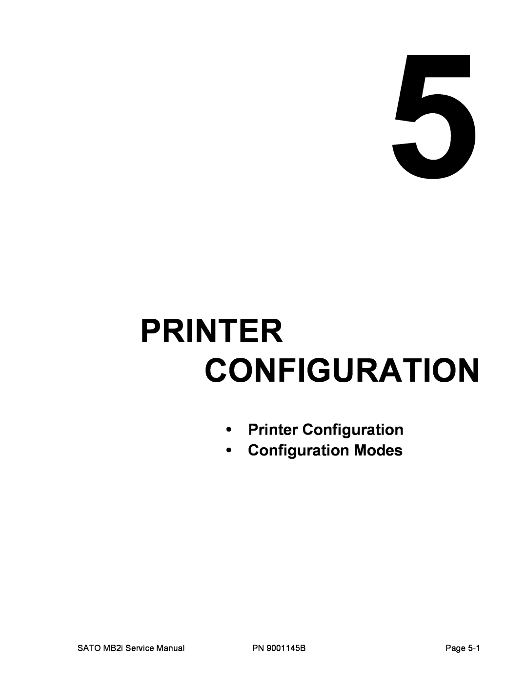 SATO 200i manual Printer Configuration Configuration Modes 