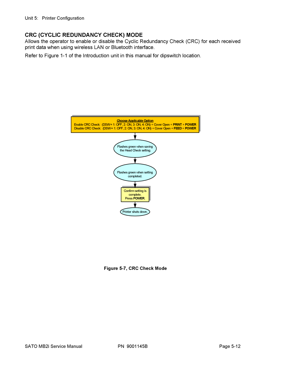 SATO 200i manual CRC Cyclic Redundancy Check Mode, CRC Check Mode 