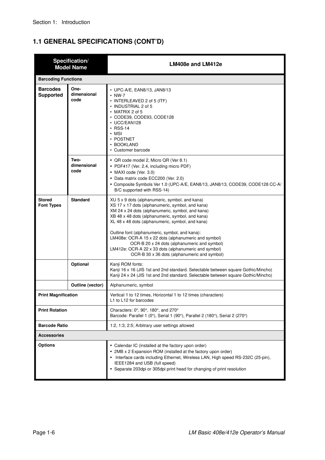 SATO 408e, 412E manual Barcodes 