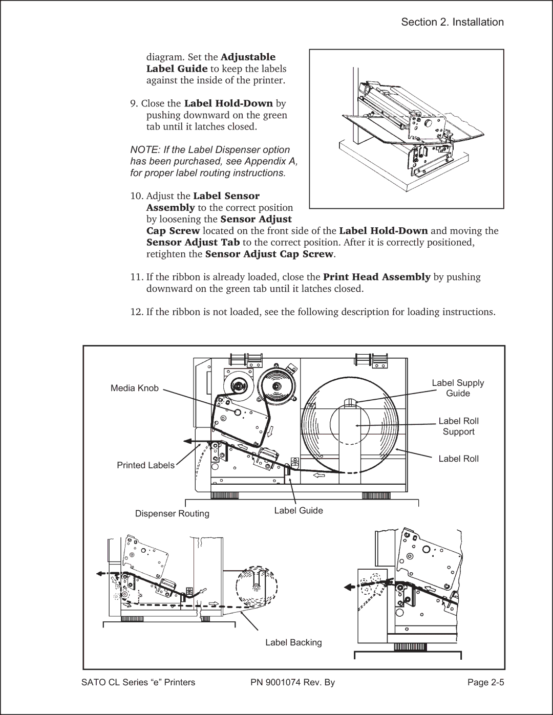 SATO 408e manual Installation 