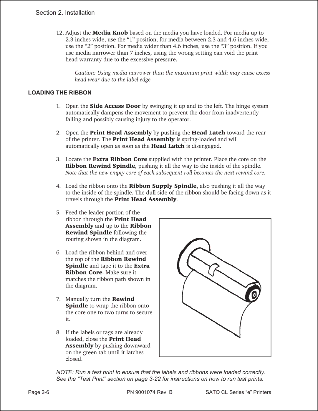 SATO 408e manual Loading the Ribbon 