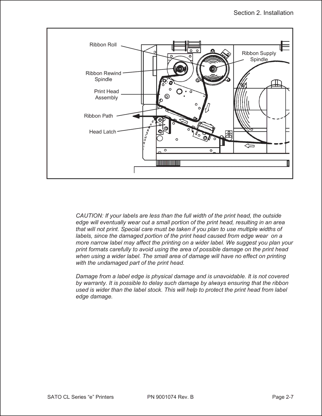 SATO 408e manual Sato CL Series e Printers PN 9001074 Rev. B 