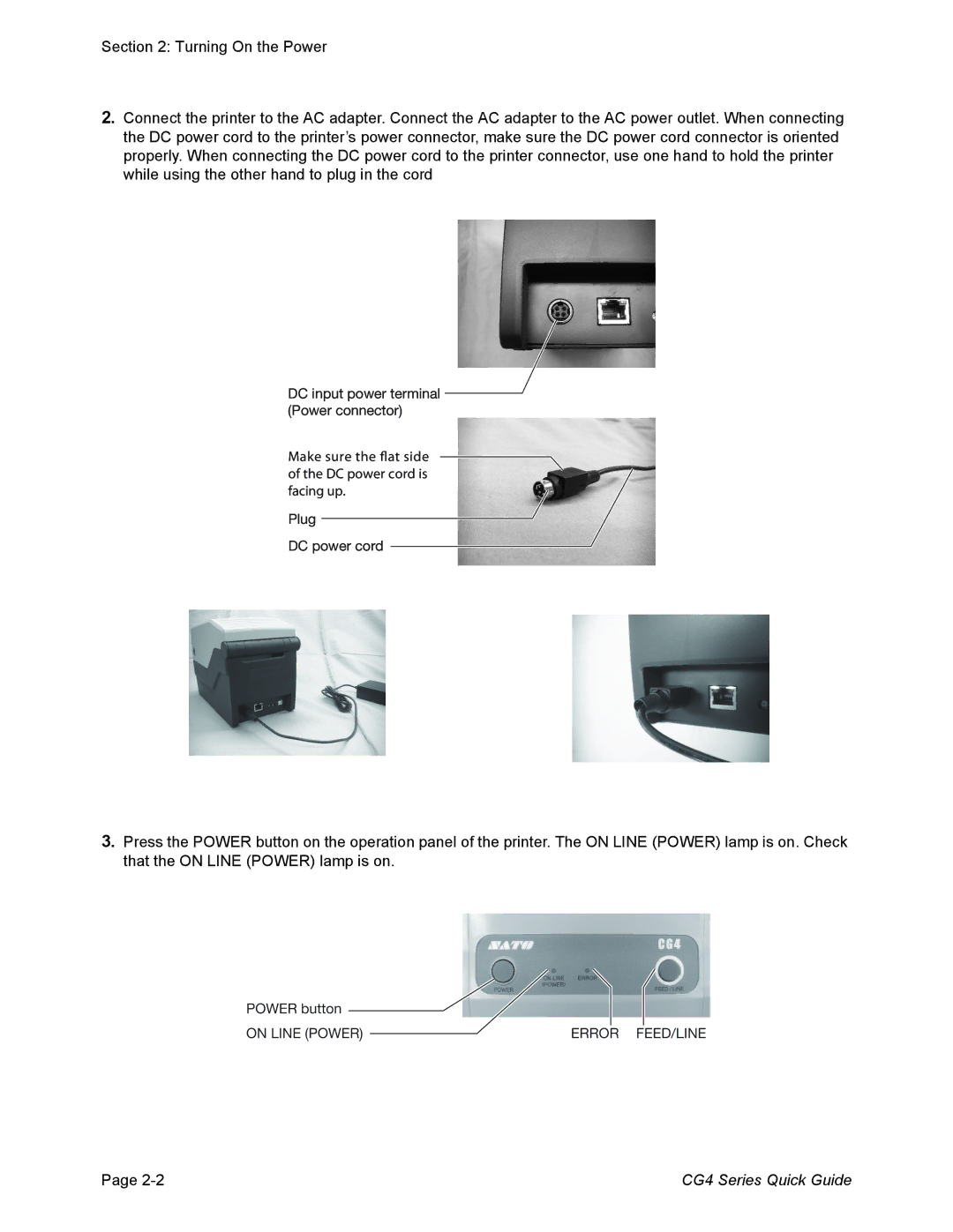 SATO CG412DT, CG408DT, CG412TT, CG408TT manual CG4 Series Quick Guide 