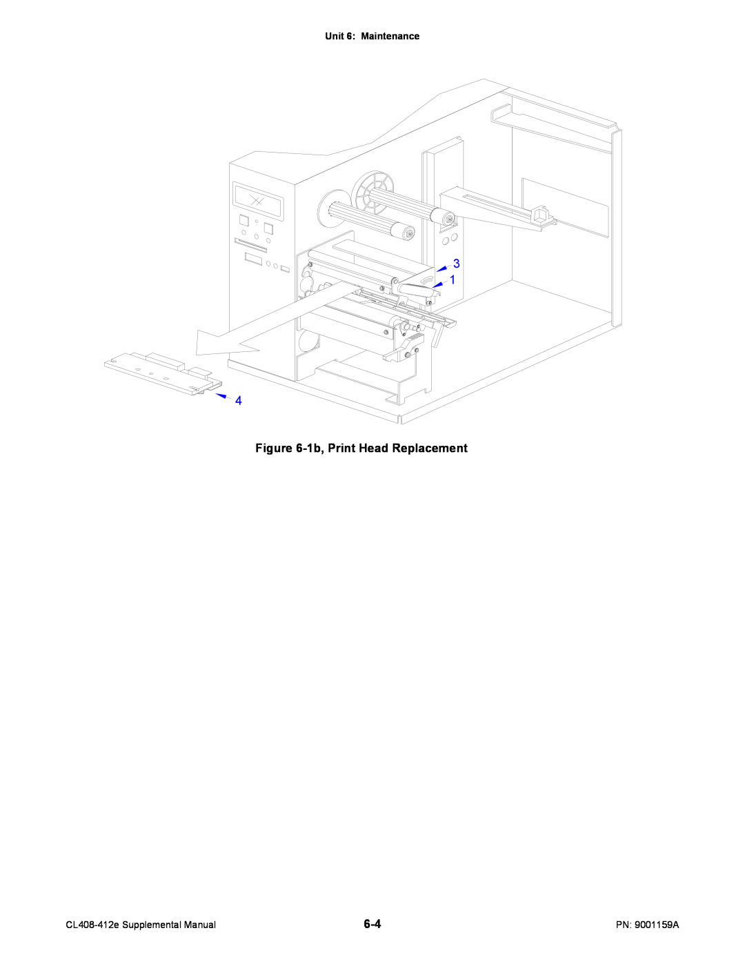 SATO CL408-412e manual 1b, Print Head Replacement, Unit 6 Maintenance 