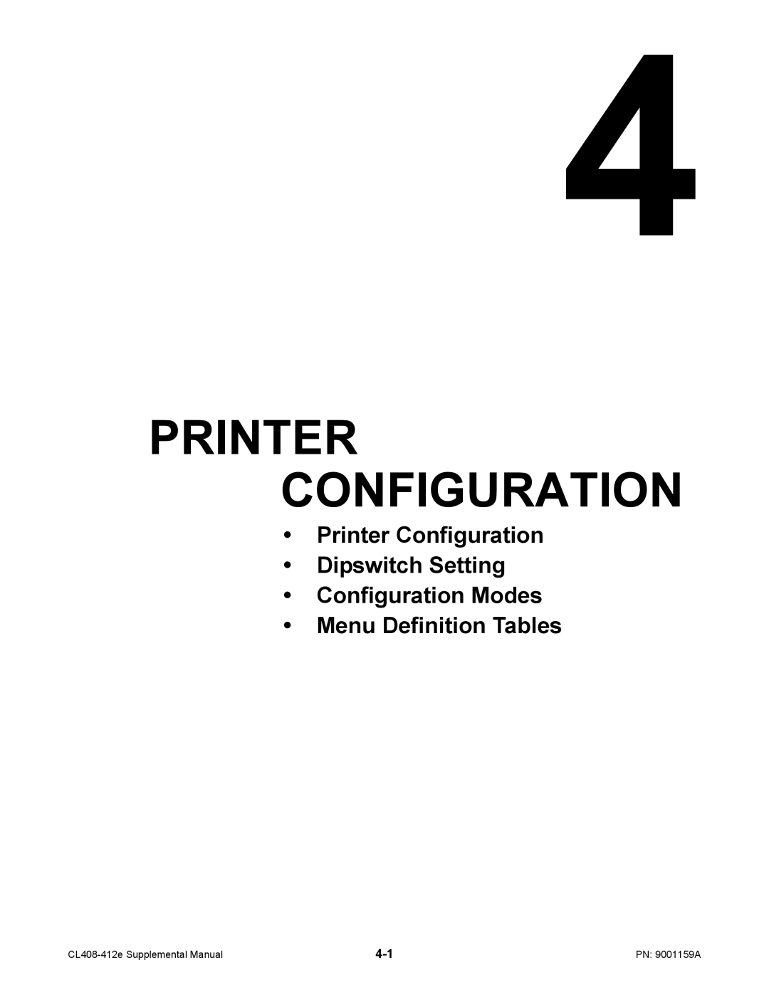 SATO CL408-412e manual Printer Configuration 