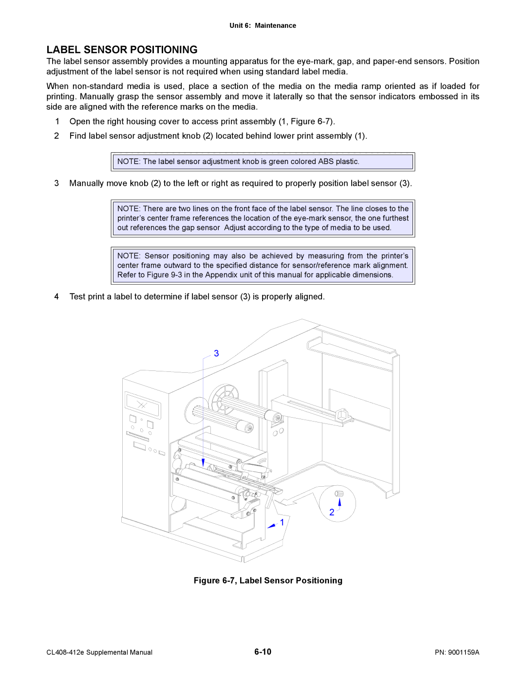 SATO CL408-412e manual Label Sensor Positioning 