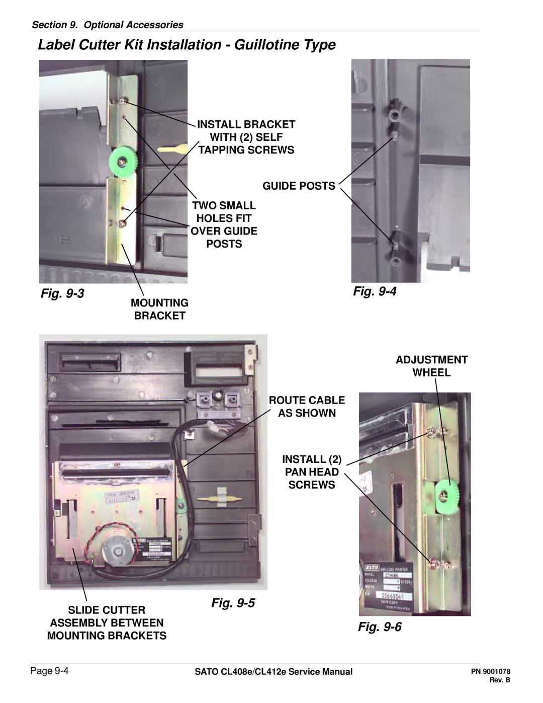 SATO CL412E service manual Mounting Brackets 