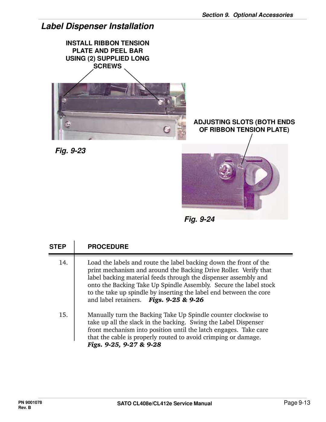 SATO CL412E service manual Label Dispenser Installation 