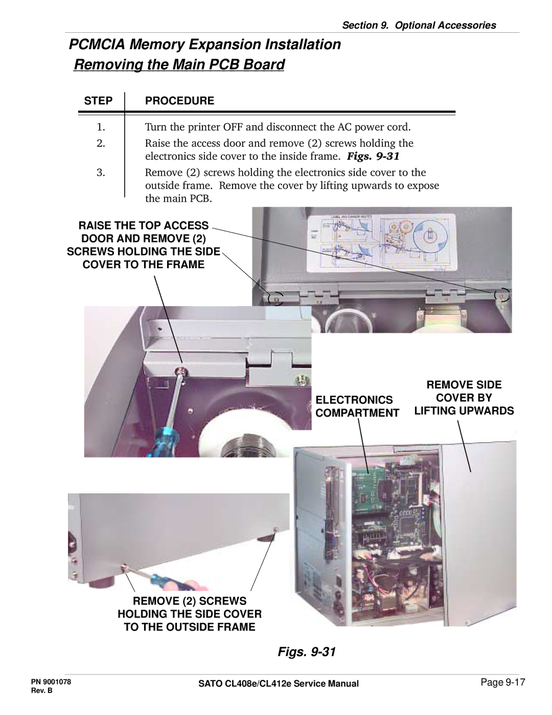 SATO CL412E service manual Lifting Upwards 