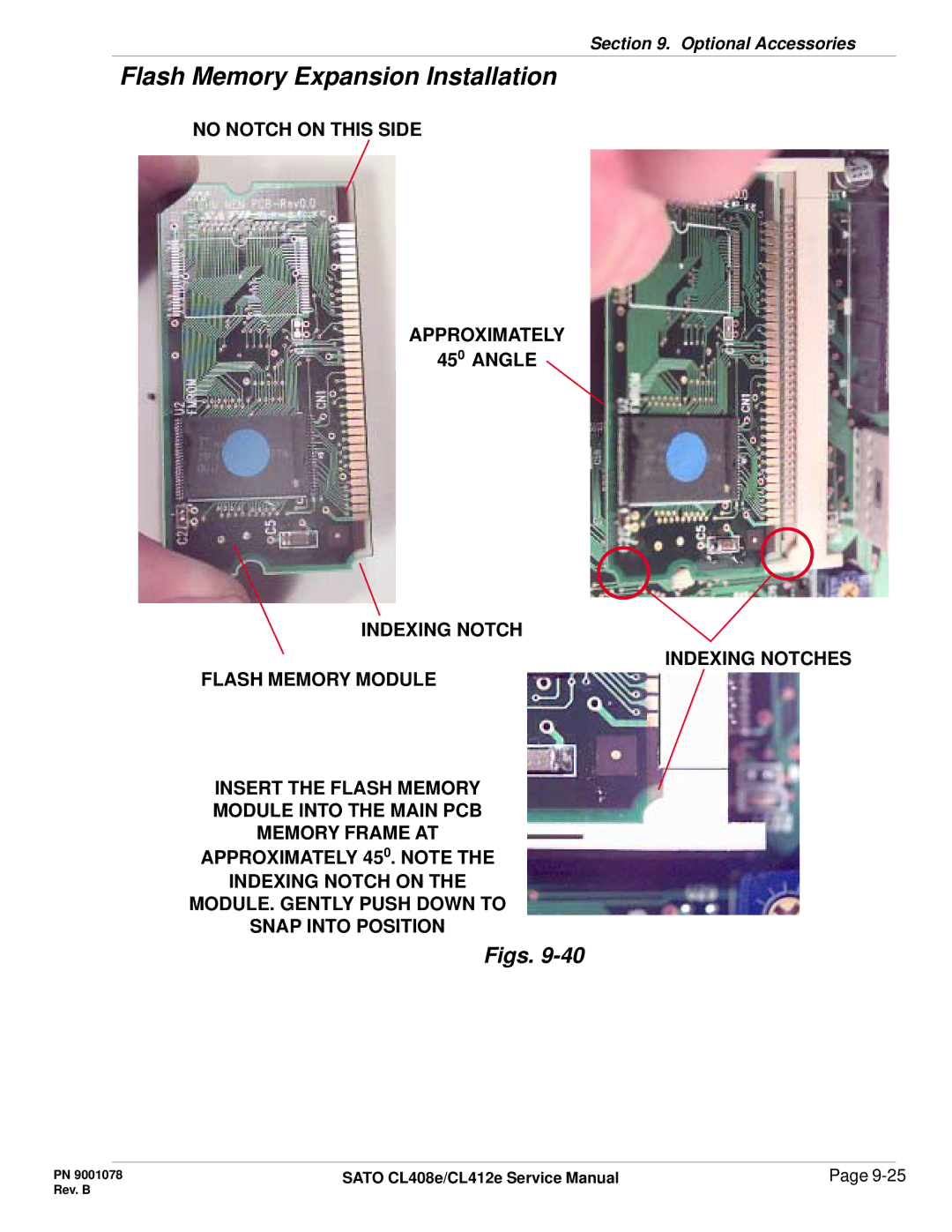 SATO CL412E service manual Flash Memory Expansion Installation 